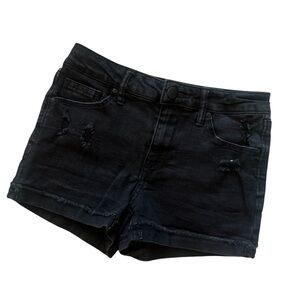 Black Denim Stretch Shorts